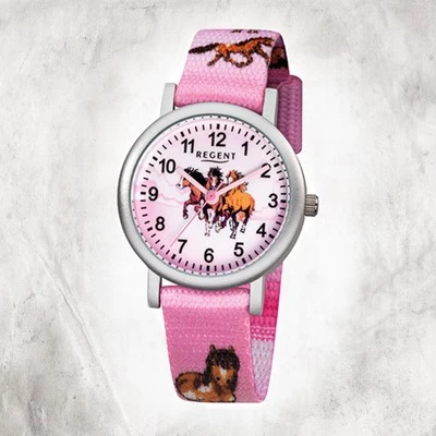 Regent Tessile Orologio da Bambini F-729 Al Quarzo Bracciale Rosa URF729 - Immagine 1 di 4
