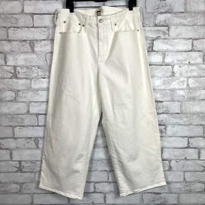 MADEWELL Neu mit Etikett Plus Perfect Tile weiß Vintage Wide-Leg Crop Jeans 14W NJ406 - Bild 1 von 8