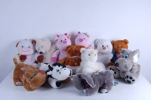 Pelucky lotto 12 peluches dimensioni medie 40cm maiale mucca gatto orso elefante - Bild 1 von 9