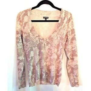 Blusa Suéter Express Talla S P Metálica Dorada Brillante Para Mujer Cuello en V Sumergido - Imagen 1 de 7