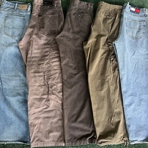 Vintage Y2K Fubu Tommy Parachute Loose Jeans Pants Carpenter Lot of 5 Mixed Size - Picture 1 of 24