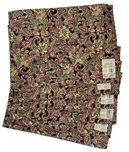 NWT Placemats Purple Floral Paisley 12x17 Set of 6 Luxe by Trendex Home - Picture 1 of 4