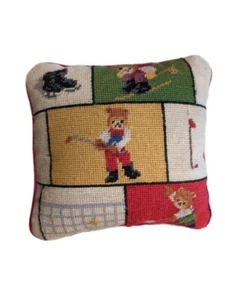 Nadelspitze 10" Kissen. Teddybär Sport, Golf, T Ennis, Skifahren - Bild 1 von 5