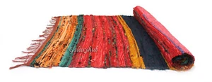 Indian Recycled Cotton Rug Chindi Multi Rug Floor Decorative Cotton Rag Rug - Picture 1 of 9
