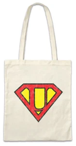 Super U Stofftasche Einkaufstasche Letter Gift Birthday Mother's Day Fun Comic - Picture 1 of 1