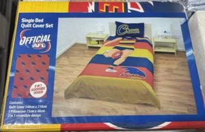 AFL ADELAIDE CROWS SINGLE BED QUILT COVER SET REVERSIBLE DESIGN BEDDING NEW - Picture 1 of 5