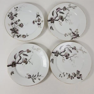 4 Vintage Charles Field Haviland Limoge Flowers Salad Plates - 7 3/8" - Picture 1 of 11