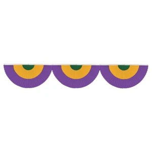 Mardi Gras Garland One 1 Fabric Bunting 18 x 36 Inches Party Decoration - Picture 1 of 1