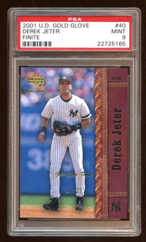 PSA 9 DEREK JETER 2001 UD GOLD GLOVE #D 25/25 FINITE  IMPOSSIBLE FIND  RARE HOF? - Image 1 of 1