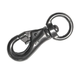 SCHWENKBARE AUGE BULL SCHNAPPHAKEN - EDELSTAHL - 102 mm Schnappfederverschluss Clip Seil - Bild 1 von 2