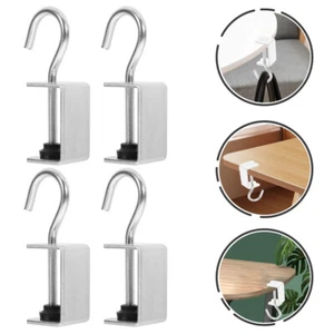 4 Pcs Deskside Bag Rack Primary School Student Clamp-on under Backpack Hanger - Afbeelding 1 van 12