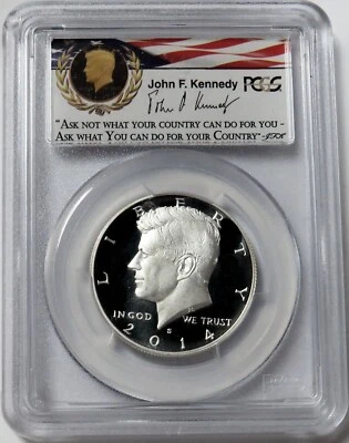 2014 S ENHANCED PROOFLIKE KENNEDY ANNIVERSARY SILVER 50C PCGS MINT STATE 70 PL - Image 1 of 2