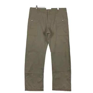 Lanvin Chino Cargo Pants Mens Sz 52 Khaki Green Cotton Blend Straight Leg 36x32 - Picture 1 of 10