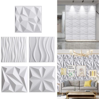 12/24X 3D Wall Panel Decorative PVC Ceiling Tiles Cladding Board Wallpaper Decor - Image 1 of 4
