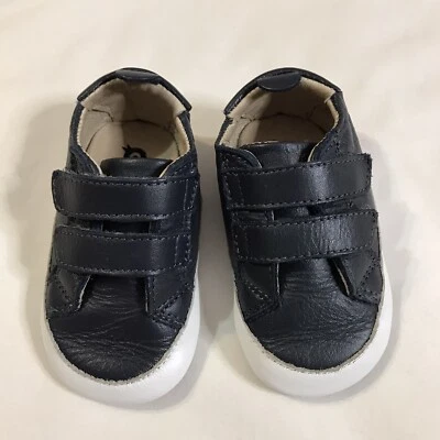 Old Soles Shoes Boys Baby Infant Blue White Size 6-9 Months Leather - Image 1 of 4