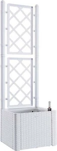 Fioriera rattan bianco con spalliera lt 35 cm 43x43 h/cm 142 riserva d' acqua - Foto 1 di 1
