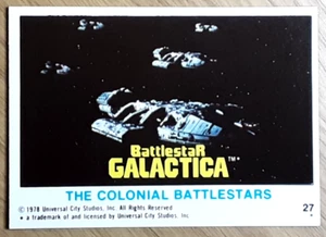 1978 Battlestar Galactica U.K Edition Card 27 THE COLONIAL BATTLESTARS - Picture 1 of 3