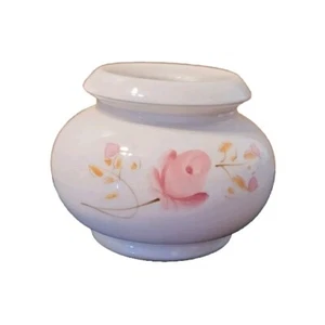 Vintage Lasting Products Keramik Votivkerzenhalter handbemalt rosa rose USA - Bild 1 von 10
