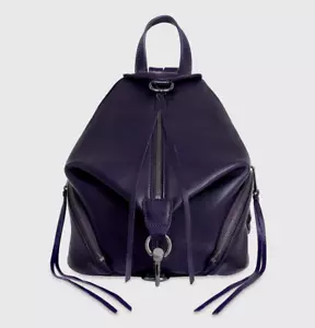 Rebecca Minkoff Medium Julian Leather Backpack Deep Passion/Plum Purple - NWT - Picture 1 of 17