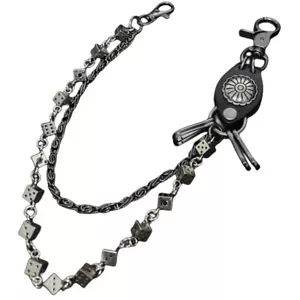 23" Strong Leash w/ Dice Thick Wallet Biker Trucker Jean Key Chain Hip Hop - Picture 1 of 6