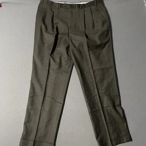 Polo University Ralph Lauren Dress Pants Mens 38x30 Wool Pleated Houndstooth - Picture 1 of 8