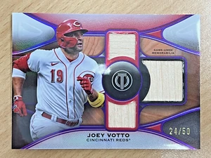 2025 Topps Tribute Triple Relics Card - Joey Votto - #TTR-JV Cincinnati Reds /50 - Picture 1 of 5