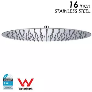 Wels 400mm 16" Large Rainfall Shower Head Replacement Stainless Steel Waterfall - Picture 1 of 5