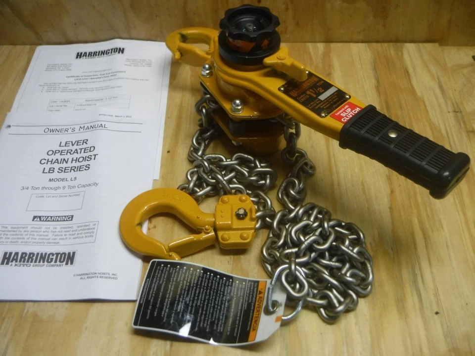 Nuevo polipasto de cadena de palanca Harrington LB015-SC-5 3000 lb 5 pies embrague deslizante de elevación Foto 1 de 1