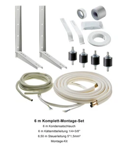 Kit de montaje completo de 6 m 1/4"+3/8" cable de refrigerante rebordeado aire acondicionado - Imagen 1 de 7