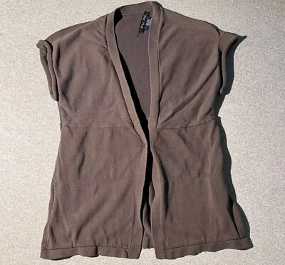 Cárdigan Suéter Etcetera Para Mujer Talla Grande Marrón Sin Mangas Tejido Botón” Foto 1 de 4