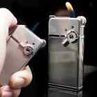 New Dual Purpose Blue Fire Flame Straight Inflatable Lighter Creative Gift Box