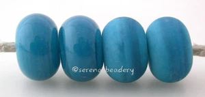 5 ATLANTIS BLUE * donut handmade lampwork glass spacer beads TANERES sra - Bild 1 von 4