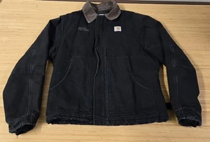 Veste vintage Carhartt homme 44 haut noir Iowa Telecom vêtements de travail toile USA années 90 - Photo 1/14