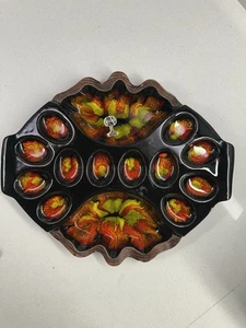 Vintage Mid-Century Modern Sequoia Ware Pottery deviled egg tray - Picture 1 of 10