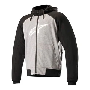 Alpinestars Chrome Sport Mens Zip Up Armored Motorcycle Hoodies-Gray/Black-Small - Imagen 1 de 2