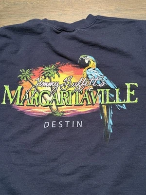 Margaritaville Sweatshirt Mens Small Navy Jimmy Buffett Destin Parrot Graphic - Image 1 of 4