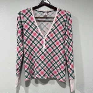 Top Pijama Térmico Manga Larga Victorias Secret Bonita Flor Cuadros Talla Mediana - Imagen 1 de 6