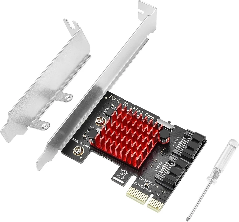 2-Port PCIe to SATA Expansion Card 6Gbps SATA 3.0 w/ Low Profile Bracket - Image 1 of 4