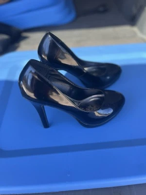Lasonia Black Patent Leather High Heel Pumps Size 7 - Image 1 of 4