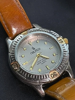 pre-owned NAUTICA 1268 U.S.A. mfg. Diver Style Wristwatch Watch New Battery Runs - Image 1 of 4