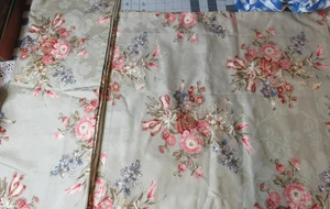 TWO Peacock Alley King Pillow Shams Cotton Damask Sage Green Floral Soft Vtg - Bild 1 von 6