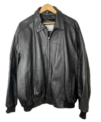 Chaqueta de vuelo de bombardero pesado de cuero negro Wilsons M Julian de colección para hombre L/XL/2XL Foto 1 de 4