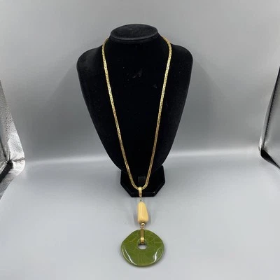Givenchy Women Necklace 051 Green Pendant Resin Vintage Limited Edition VHTF Rar - Image 1 of 4
