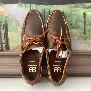 Allen Edmonds Zapato Barco Marítimo Para Hombres 12 Dorado Marrón Cuero Sin Cordones Preppy - Imagen 1 de 14