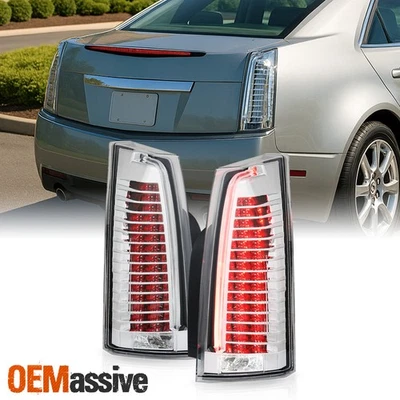 For 2008-2013 Cadillac CTS FULL LED Black Tail Lamp Pair w/Running Reverse Sedan - Image 1 of 4