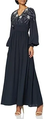 Frock and Frill Women's Maxi Dress UK 8 Embellished Navy Blue Cocktail Dress - Image 1 of 4
