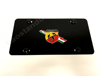 1x 3D "ABARTHemblem" Aluminum BLACK Color Front Plate RUST FREE - Image 1 of 2