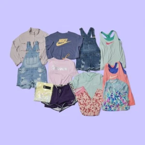 Girls Size XL Back to School Namebrand Outfits 13 Piece Lot Clothing Overalls - Picture 1 of 7