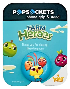 PopSockets PopGrip Grip Stand Swappable Top for Smart Phones Tablets Farm Heroes - Picture 1 of 2