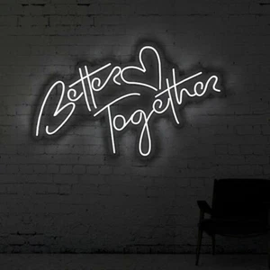 LED Better Together Neon Light Sign Proposal Wedding Party Wall Decor Nightlight - Picture 1 of 5